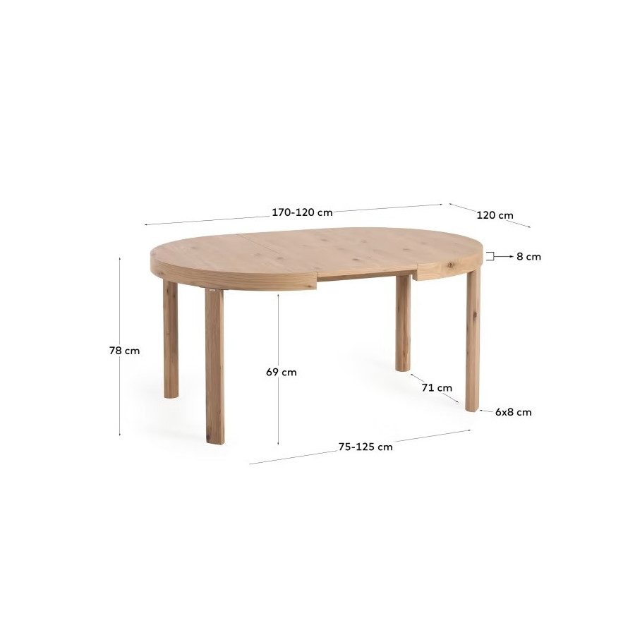 Mesa extensível redonda Colleen