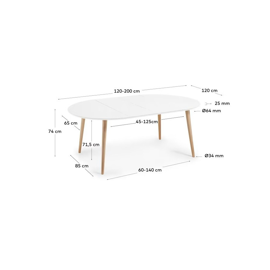 Mesa de Jantar Extensível Oqui